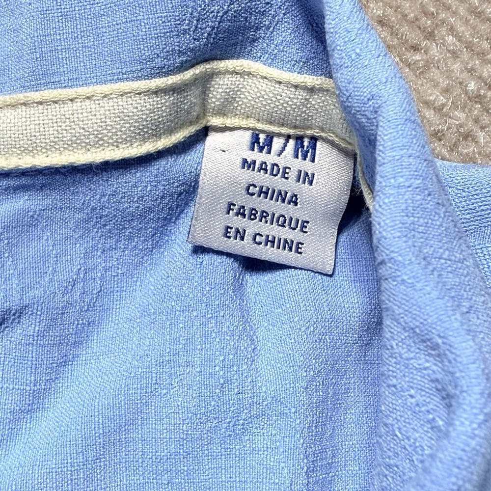 Tommy Bahama Shirt Mens Medium Blue 100% Silk Shadow Palm Jacquard T320095 - Picture 4 of 15